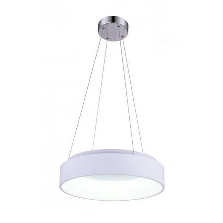 

LED Drum Shade Pendant with White finish
