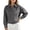 Gray, variant on Cropped Denim Shirt Jackets for Women- Oversized Fall Casual Long Sleeve Zip Up Jean Jacket Light Blue Size M