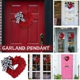 thumbnail image 2 of DAMAI Valentines Day Wreath - Heart Shaped Wreath with Buffalo Plaid Bows for Front Door, 15.7 inch Handmade Farmhouse Wall Decorations Valentine's Day Decor Party Supplies, 2 of 8