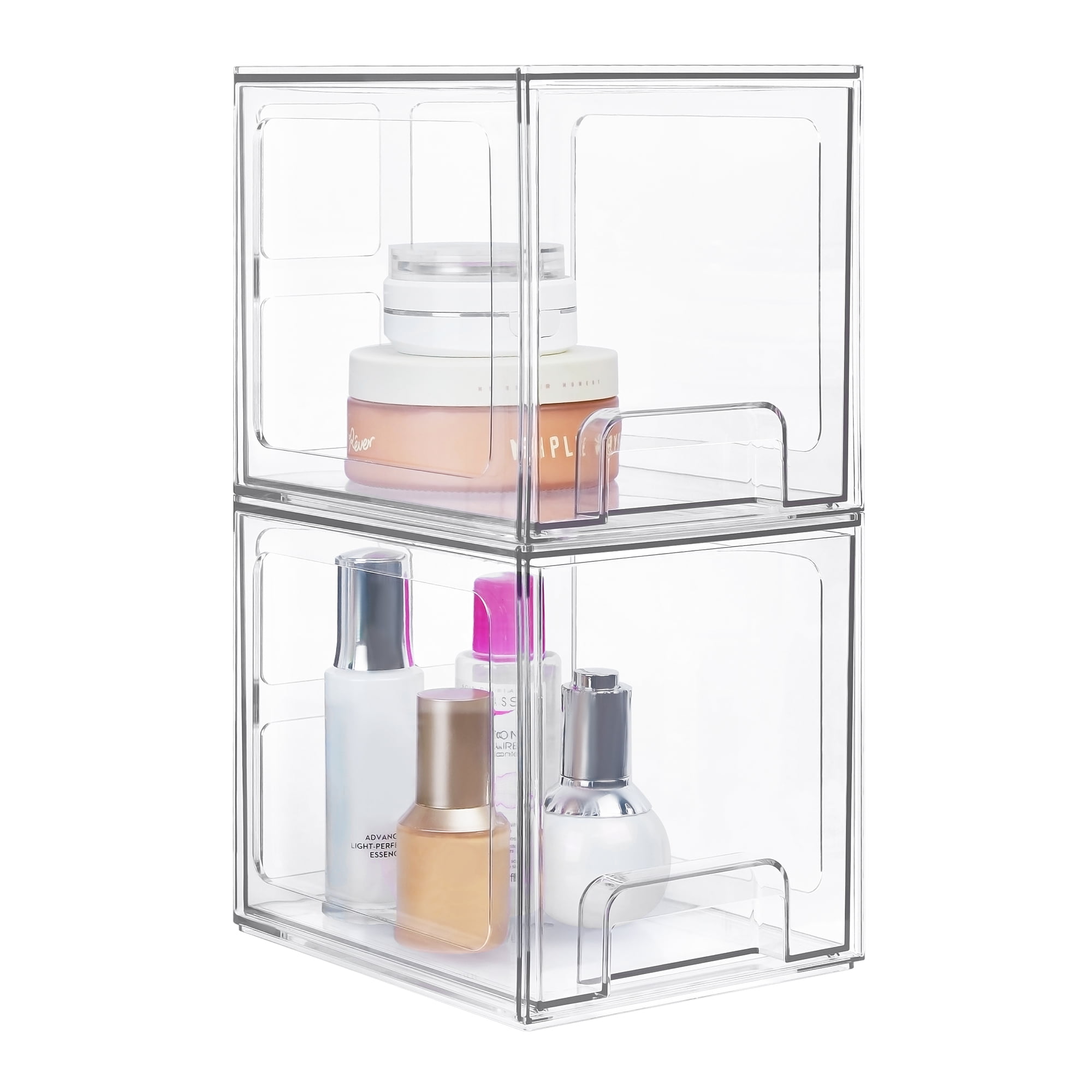 2 Pack Stackable Makeup Organizer Storage Drawers, Vtopmart Clear