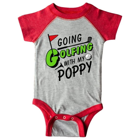 

Inktastic Going Golfing with my Poppy- kids golf Gift Baby Boy or Baby Girl Bodysuit