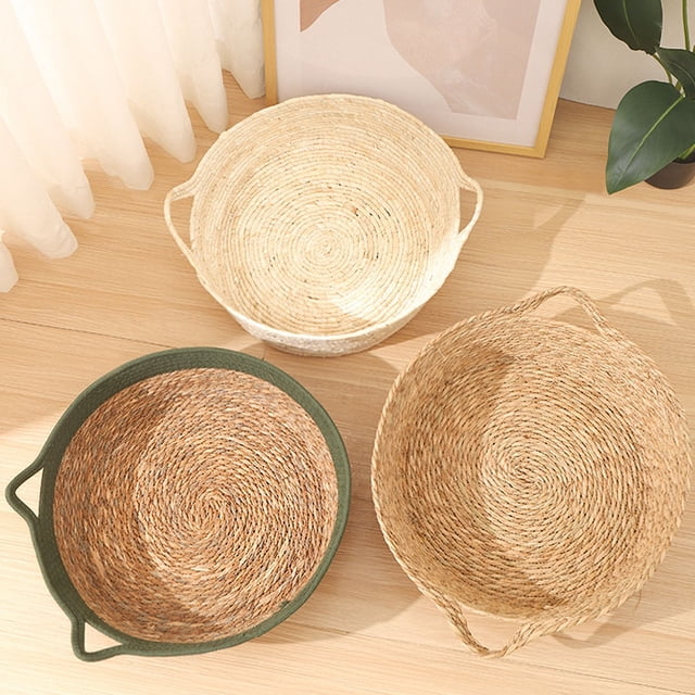 Nido de paja, colchoneta de verano, nido de ratán universal para gatos de cuatro estaciones, cama semicerrada para gatos, caseta para mascotas, caseta para perros, suministros para mascotas