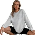 thumbnail image 2 of Womens Vintage Basic Oversized Crewneck Long Sleeve Solid Tunic Sweatshirts Pullover Tops, 2 of 8