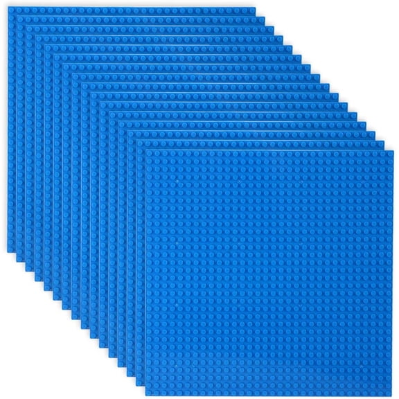 Classic Baseplates Building Plates for Building Bricks 100% Compatible with All Major Brands-Baseplate, 10" x 10", Pack of 16 (Blue)
