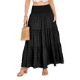 thumbnail image 6 of Women's Tiered Layered Smock High Stretch A-Line Flowy Long Maxi Skirt with Pockets, 6 of 8