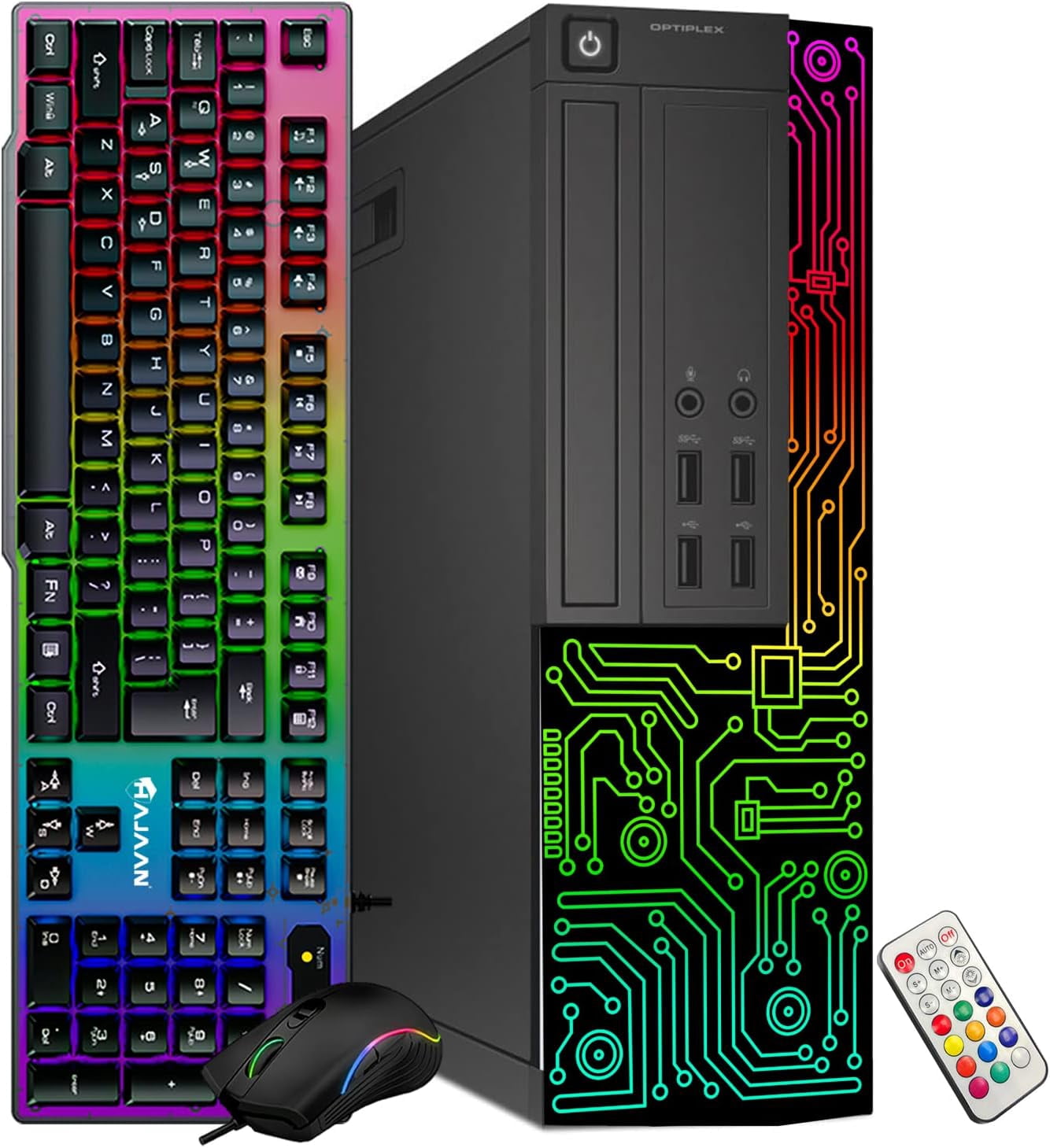 Dell Desktop PC, Core i7-3770, 16G RAM, 512G SSD, HDMI, 24 Inch Monitor, RGB Keyboard Mouse Headset, WiFi, Windows 11 Pro