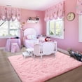 thumbnail image 3 of Alfombra Noahas Fluffy Pink de 6 x 9 pies/180 x 270 cm Shaggy para sala de estar, 3 of 7
