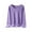 #0455-Purple, variant on Ailaofu Women Long Sleeve Tops Cotton Loose Fit Tunic Shirts Crewneck Basic Tops T Shirts