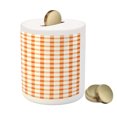 thumbnail image 3 of Orange and White Piggy Bank, Retro Gingham Style Checkered Squares Pattern in Warm Colors Plaid, Ceramic Coin Bank Money Box for Cash Saving, 3.6" X 3.2", Orange and White, by Ambesonne, 3 of 4