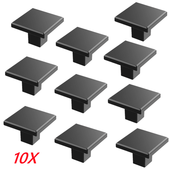 10 Pack Square Kitchen Cabinet Knobs, Quality Drawer and Dresser Knob, Handle Pulls for Cabinet Doors, Bathroom Drawers