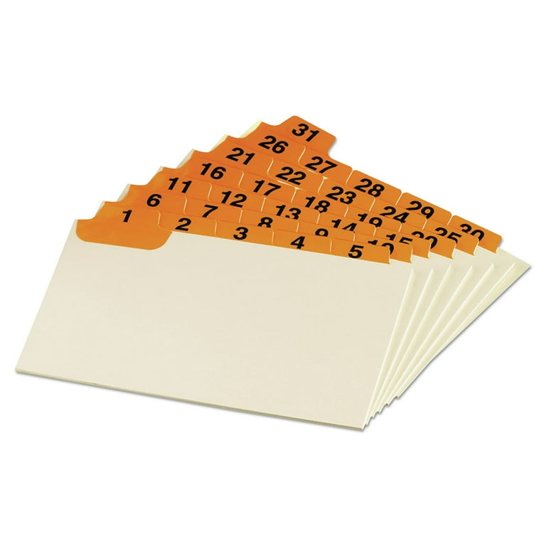 Oxford Index Card Guides with Laminated Tabs, Daily (1-31
