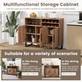 thumbnail image 4 of Resenkos Home Wine Bar Cabinet with 3 Doors and Adjustable Shelves-Brown, Wine Storage Racks, Bar Cabinet, for Kitchen Dining Room, 4 of 7