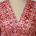 thumbnail image 6 of Dresses for Women Trendy Boho Floral Print Cover Up V Neck Half Sleeve Solid Sundress Red M, 6 of 6