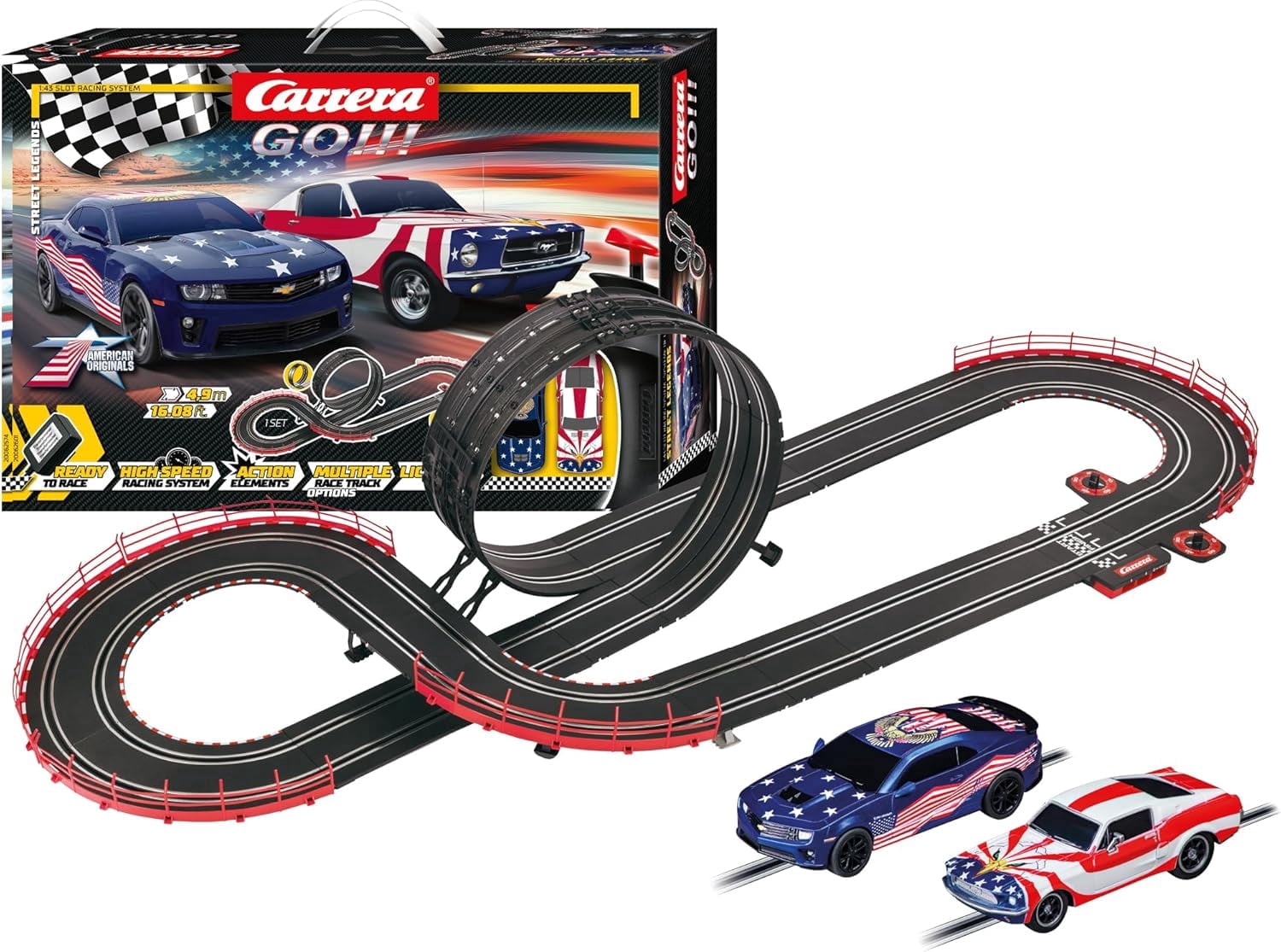 GB Pacific Electric Road Racing Set - 1:43 Scale Audi R8 Vehicles