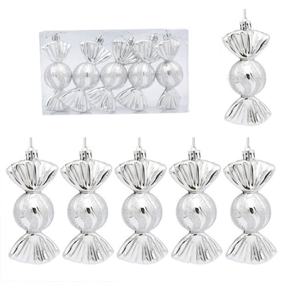 Electroplated Shiny Christmas Candy Ornaments, Painted Christmas Tree Decorations, 4.3in Length for Holiday Tree Home Party Decor