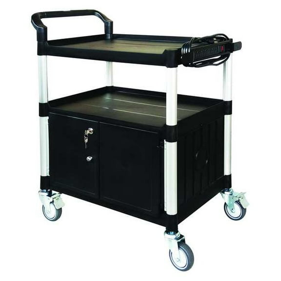 Manufacturer Varies Cart with Cabinet,37-3/16 in. H,Black 45NP02