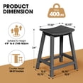 thumbnail image 6 of CIOKEA 24'' Bar Stools, All-Weather Durable Heavy Duty HDPE Stools with Footrest, Waterproof Patio Seats Modern Bar Height Stools for Indoor/Outdoor, Classic Black, 6 of 9