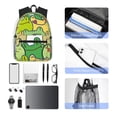 thumbnail image 4 of Fuzoiu Cartoon Frog Print School Backpack for Teens,Large Bookbag,Lightweight Laptop Bag for Travel, Work, School & Outdoor Adventures, 4 of 6