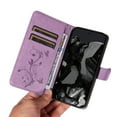 thumbnail image 7 of Allyechgroup Wallet Case for Apple Google Pixel 7, Butterfly Floral Embossed Premium PU Leather Shockproof Flip Stand Cards Slots Hand Wrist Phone Case for Apple Google Pixel 7, Purple, 7 of 7