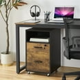 thumbnail image 6 of Yaheetech 2-Drawer Wooden Vintage File Cabinet with Wheels for Home and Office, Black/Rustic Brown, 6 of 9