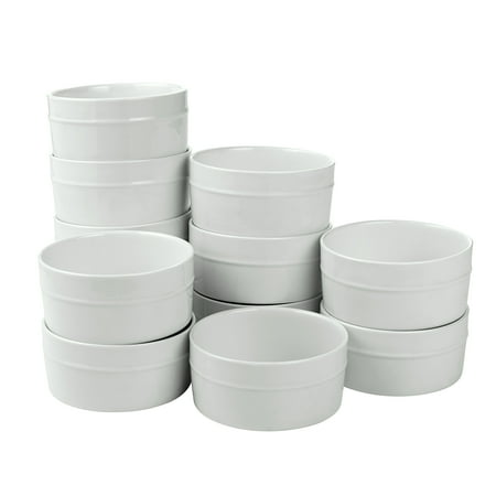 overandback Porcelain 5" Bakeware Ramekins, set of 12