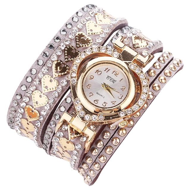 Diamond Studded Bracelet Watch Looped Womens Bracelet Watch
