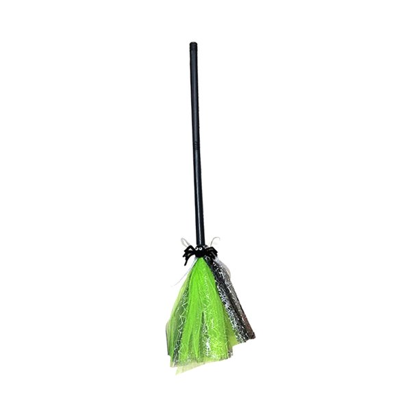 Halloween Witch Broom Prop Halloween Broomstick Party Witch Broomstick Broom para niños Fotografía Niños Niñas Actuaciones en el escenario Verde Macarena Escoba de bruja de Halloween