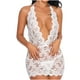 thumbnail image 5 of Traje de cuello halter con cuello en V de malla de encaje de lencería erótica sólida para chica linda para mujer Fridja nalpqowj40146, 5 of 8