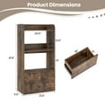 thumbnail image 3 of Gymax Bookcase w/ Drawer 3-Tier Open Shelf Anti-Toppling Kits for Living Room Coffee, 3 of 9