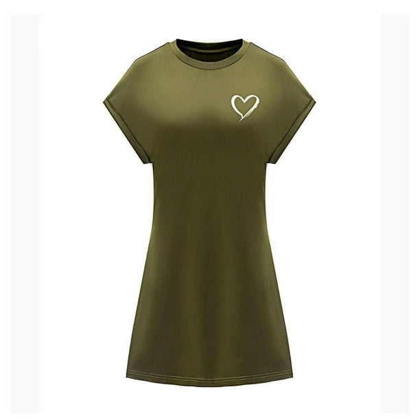 Vestido corto de verano para mujer, vestido de cuello redondo a la moda para vacaciones, desplazamientos en la calle SG