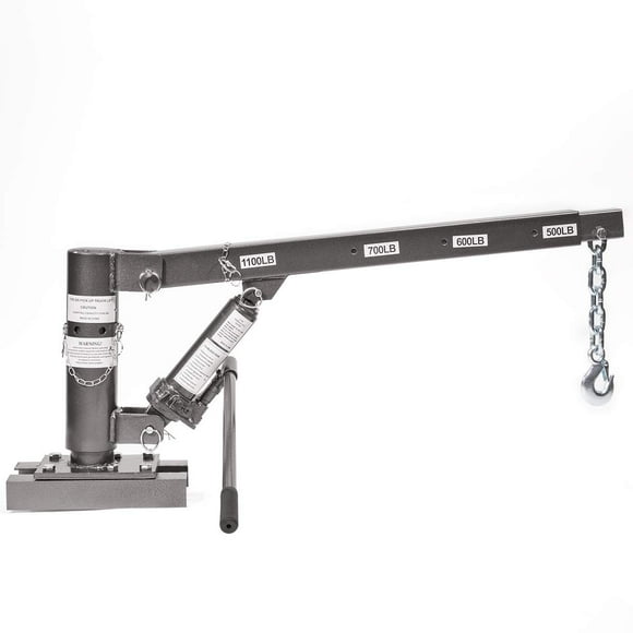 Stark USA 1/2 Ton Capacity Pickup Truck Extra Hoist Lift Load Jib Crane Telescopic Boom 1,100 LBS Extension Lock Position Swivel Base Mounted