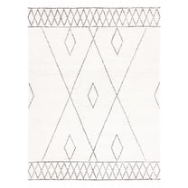 SAFAVIEH Casablanca Nanette Diamond Wool Area Rug, Ivory/Black, 8' x 10'