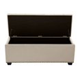 thumbnail image 4 of Majestic Tufted Velvet Lift-Top Storage Trunk w/ Nail Head Accent by Diamond Sofa - Tan Velvet, 4 of 5