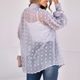 thumbnail image 4 of Rebeca de las mujeres frente abierto puño elástico fibra de poliéster estilo simple frente abierto tops para fiesta citas compras, 4 of 6