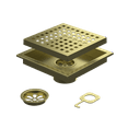 thumbnail image 2 of 6 inch Square Shower Floor Drain with Flange, Food Grade SUS 304 Stainless Steel, Removable Square Grille,Brushed Gold, CUPC Certified, 2 of 7