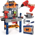 thumbnail image 1 of Juego de bancos de herramientas TooyBing Kids con taladro eléctrico y herramientas, 132 piezas, 1 of 7