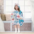 thumbnail image 6 of Wearable Blanket Christmas Hoodie for with Sea Animal - Shark and Dolphin Flannel Hooded Blanket with Pockets and Sleeves Suitable, 6 of 7