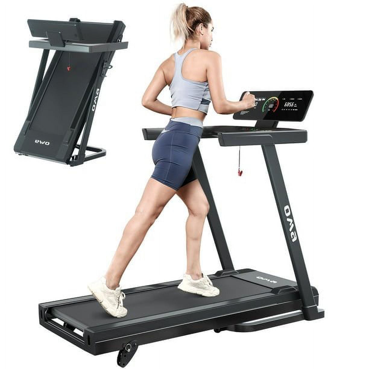 OMA Treadmills with 300lbs Weight Capacity, Folding Treadmill with 0-12% Incline Walking Running Treadmill with 36 Preset Programs for Home 7200EA