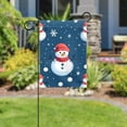 thumbnail image 5 of Cute Christmas Seamless Snowman on Blue Background Garden Flag Double Sided House Flag for Outdoor Home, Personalized All Year Round Yard Decor 12 x 18 Inch, 5 of 6