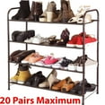 thumbnail image 4 of Simple Houseware 4-Tier Shoe Rack Storage Organizer 20-Pair, Brown, 4 of 6