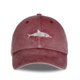thumbnail image 1 of Sombrero de béisbol con bordado de tiburón, color sólido, algodón, informal, para hombre y mujer, con visera, algodón lavado, borgo?a ZefeiWu 8390614011403, 1 of 1