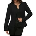 thumbnail image 5 of Tops for Women Long Sleeved Blazer Jacket Solid Color Cardigan Jacket,Women's Long Sleeve Tops Black XXL, 5 of 6