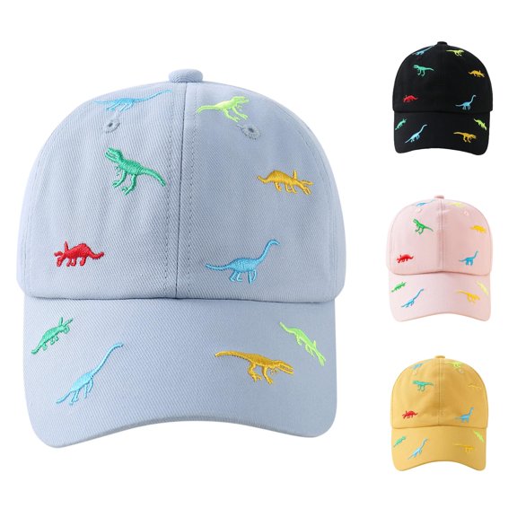 WEIGFI Child Boys Girls Baseball Cap Sun Hat Adjustable Snapback Dinosaur Embroidered Outdoor Activity Lightweight Caual Summer Daily Wear Lovely Vacation Hats,Blue,1-3 Years