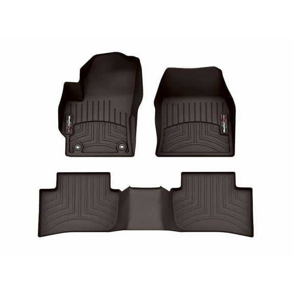 WeatherTech Custom Fit FloorLiners compatible with 2022-2025 Toyota Corolla Cross - 1st & 2nd Row, Cocoa