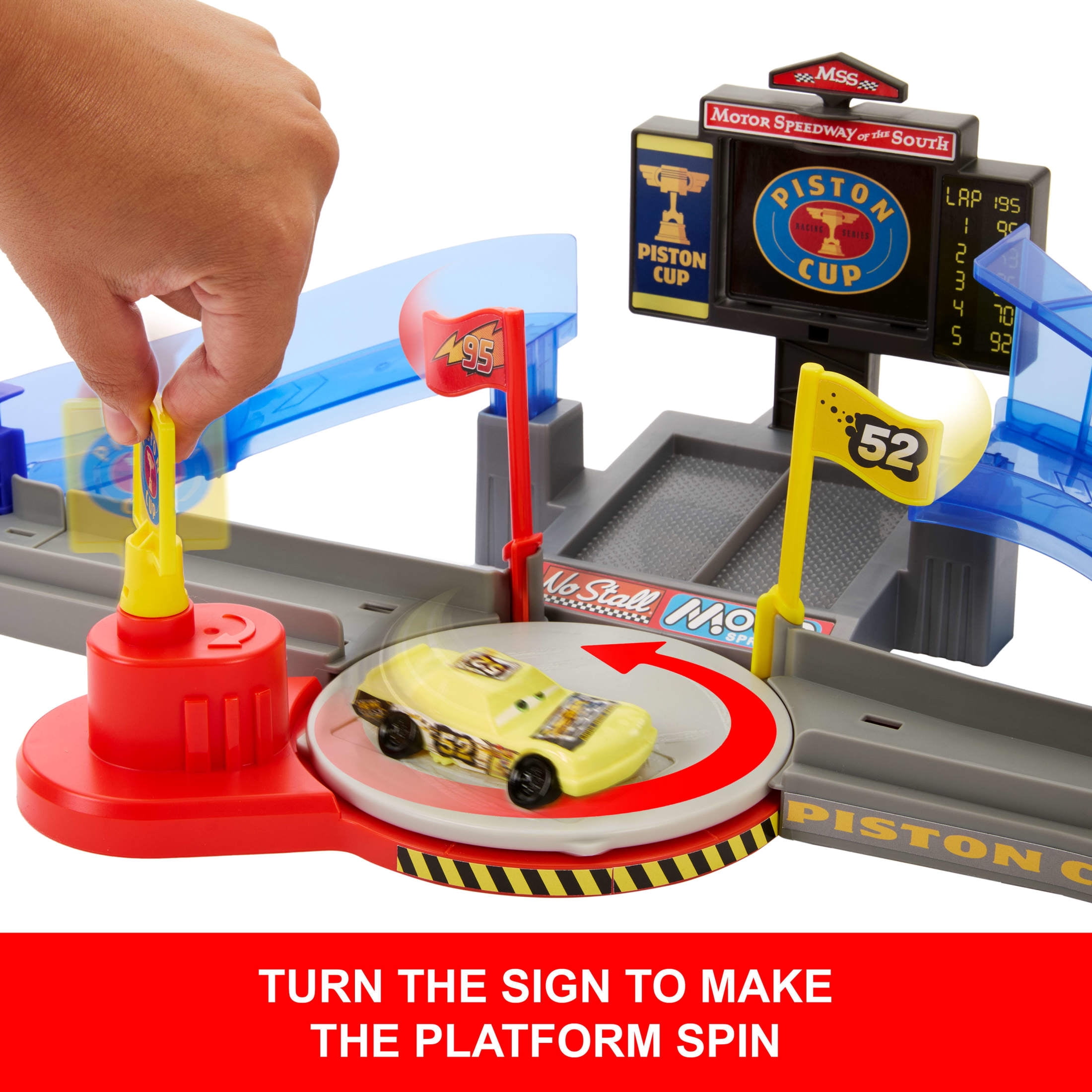 Disney and Pixar Cars Piston Cup Stunting Speedway Playset with Lightning McQueen Toy Car