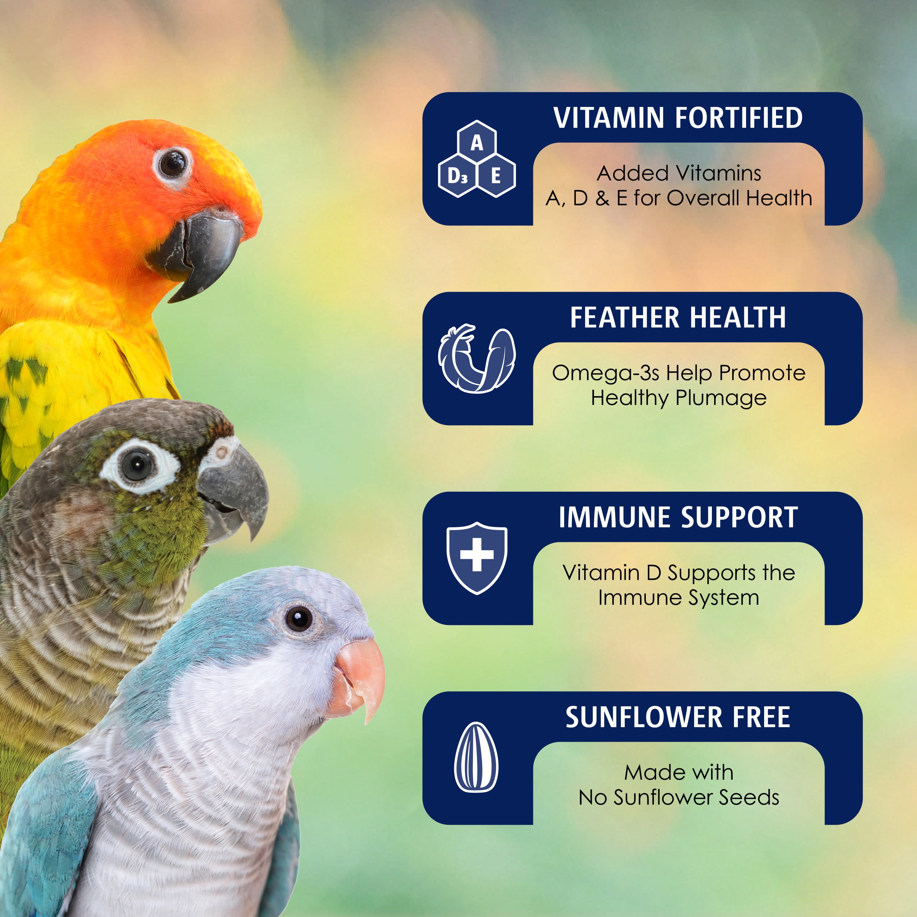 Vitakraft Vita Smart Conure Dry Food - Daily Vitamin-Enriched Bird Feed, 4lb