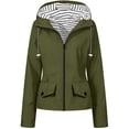 thumbnail image 4 of GERsome Womens Rain Jackets Lightweight Waterproof Full Zip Travel Hiking Hooded Jackets with Pocket Army Green M, 4 of 8