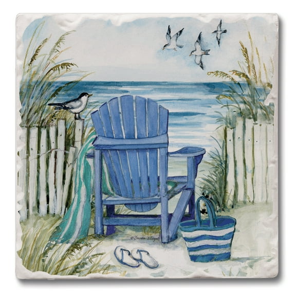 Thirstystone "By The Sea Chairs" 4-Pack Tumbled Tile Coasters
