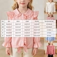thumbnail image 4 of YDFCWXW Girls Long Sleeve Plaid Ruffle Button Down Shirt Cowgirl Western Tie Front Blouse 5-14 Years (Pink, 3-4 Years), 4 of 9