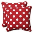 thumbnail image 2 of Pillow Perfect  Outdoor Red/White Polka Dot Toss Pillows Square - Set of 2, 2 of 2